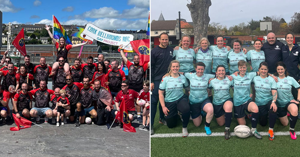 The image is a split screen of the Cork Hellhounds and the Emerald Warriors Azure team who will compete in the 2023 Union Cup.