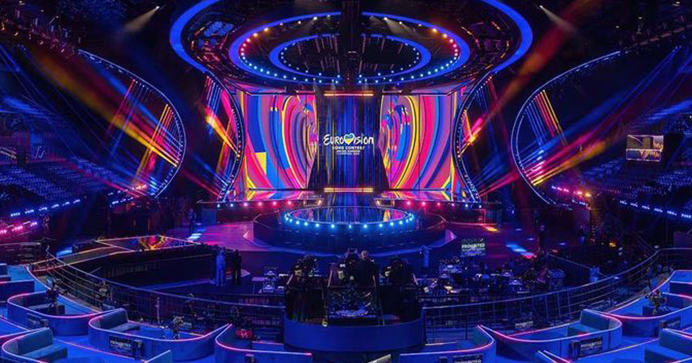 Win tickets to the Eurovision Party in our competition. The image shows the stage for the 2023 Eurovision to be held in Liverpool.