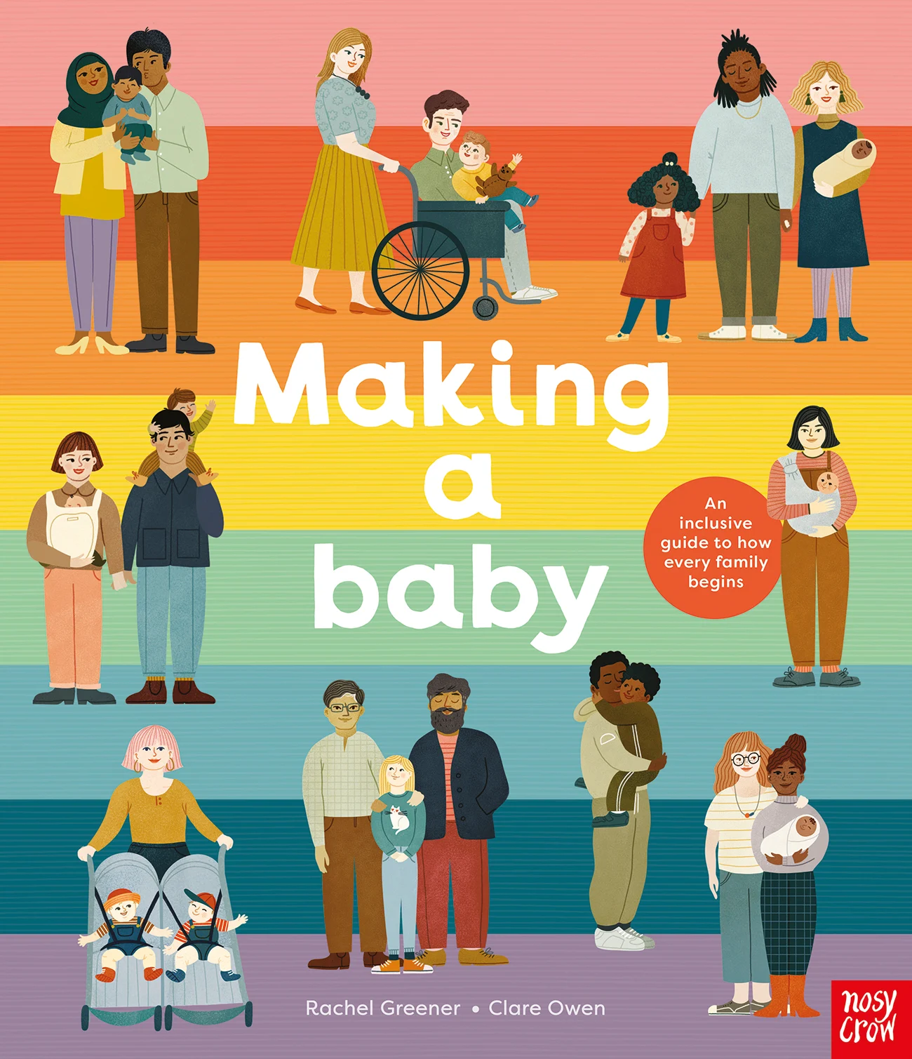 One of the Ireland Pride books, a rainbow cover featuring a range of families called Making a Baby.