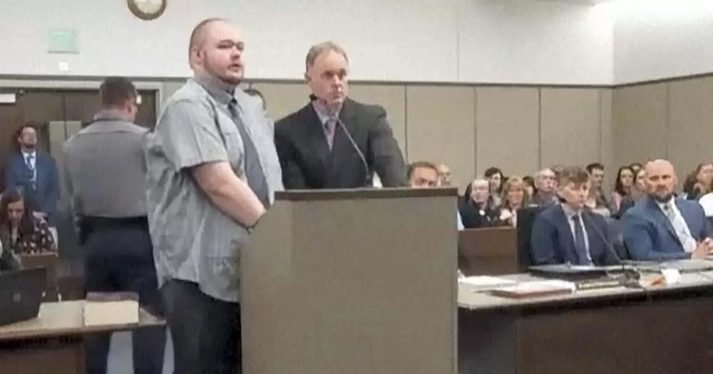 Club Q shooter stands at podium during trial where he was sentenced to life in prison.