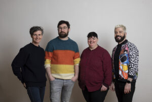 The image shows some of the team involved in the GCN Archive online project. From left to right, Anna Nolan, Dave Darcy, Han Tiernan, Stefano Pappalardo.