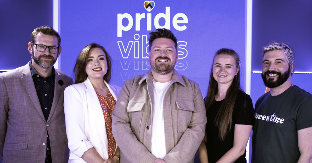 A group shot of people who have worked at Pride Vibes.