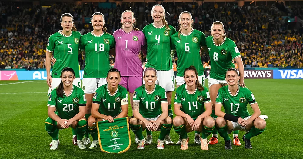 The Republic of Ireland squad photo at their Women's World Cup debut.