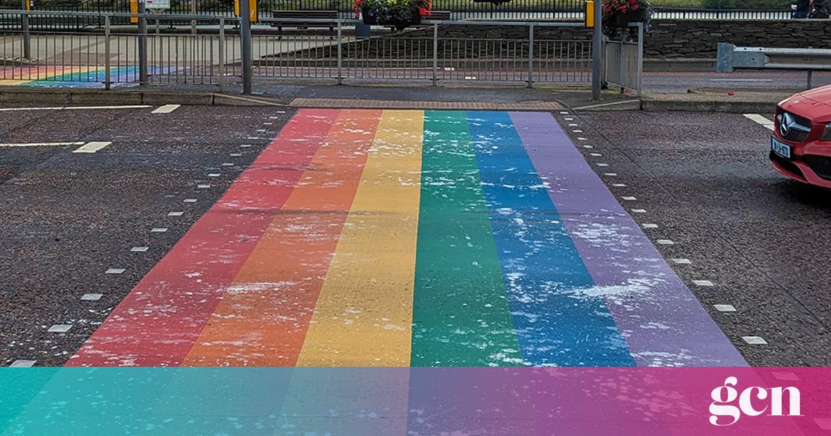 Derry rainbow crossing defaced in suspected hate crime • GCN