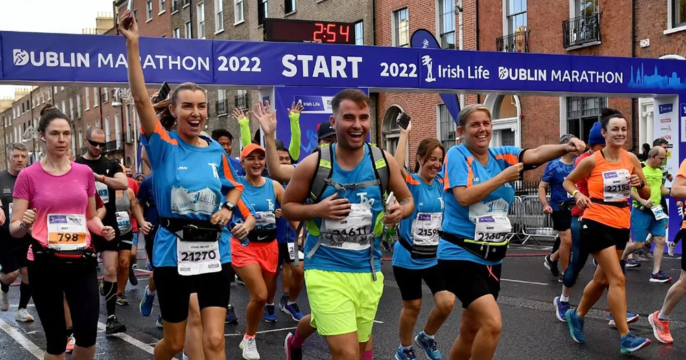 A group of racers running in the Dublin Marathon, which this year will have a non-binary category.