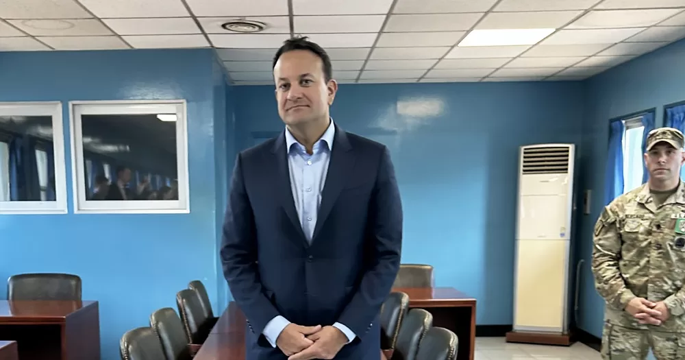 Taoiseach Leo Varadkar during his visit in Soutch Korea, standing in a room and smiling at the camera.