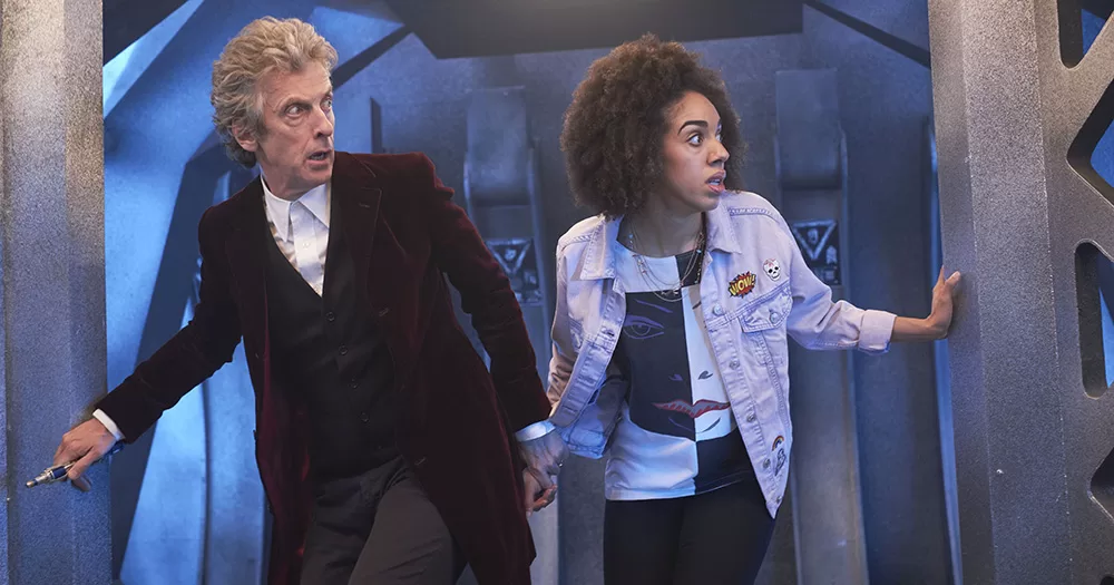 A still of the Twelfth Doctor and his companion Bill Potts.