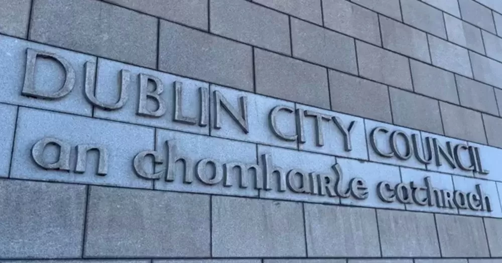 Image of the entrance to Dublin City Council, where a motion to protect libraries from far-right protests was passed, on Wood Quay.