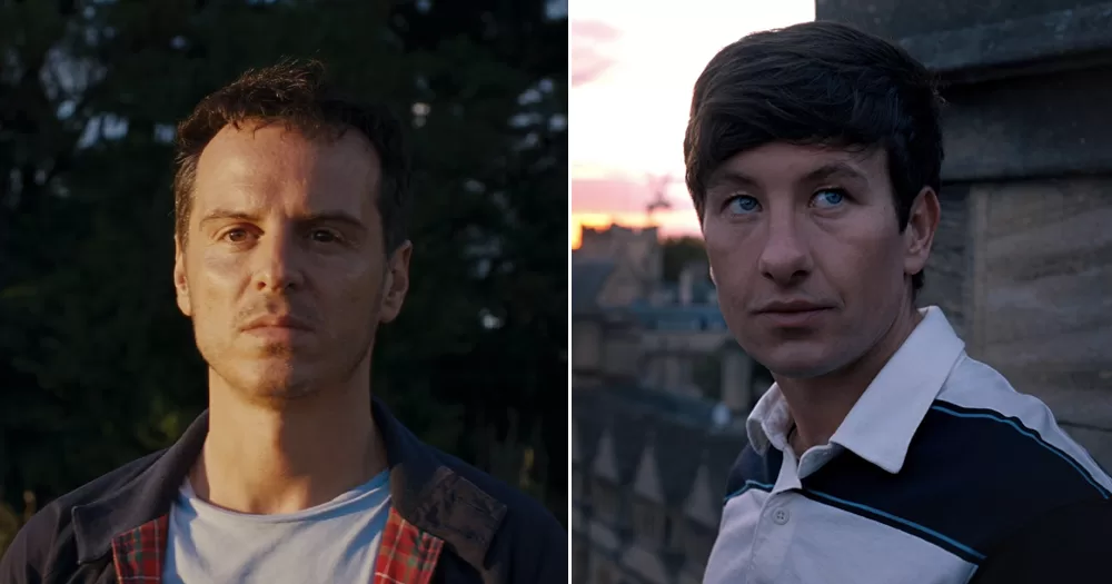 Split screen of Irish actors Andrew Scott and Barry Keoghan nominated for Golden Globes.