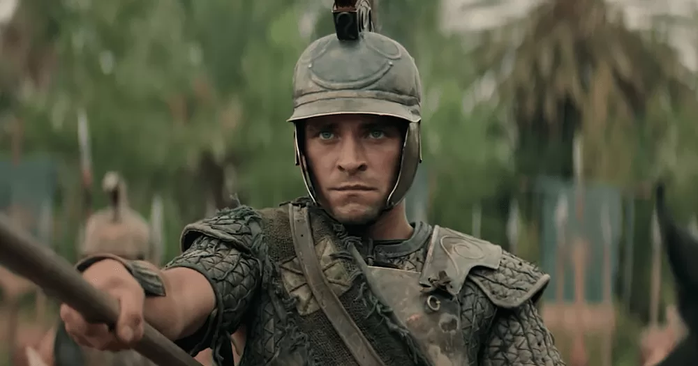 Screenshot from Netflix series on Alexander the Great, who might have been queer, portraying the ruler in an armour.