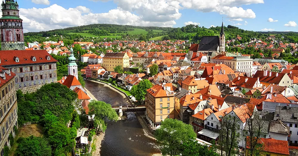 The UNESCO world heritage town of Cesky Krumlov in the Czech Republic.