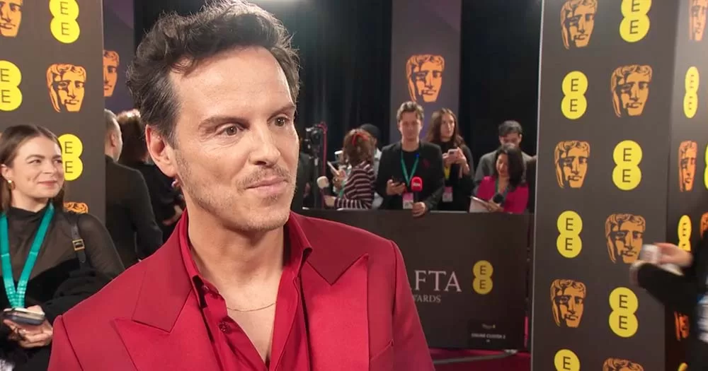 Photograph of Andrew Scott taken at the Bafta awards where he was interviewed by BBC