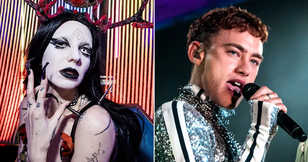 Eurovision entries Bambie Thug and Olly Alexander, who recently released a statement, in a split screen.
