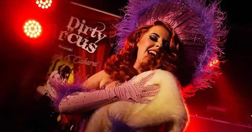 Image of a burlesque performer at The Dirty Circus.