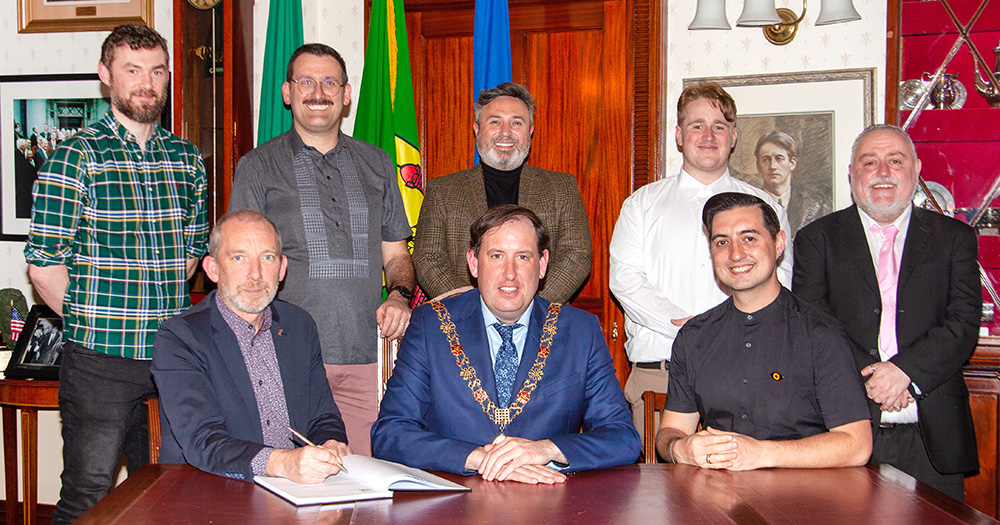 Gay Project Board Members and staff with Lord Mayor of Cork Cllr Kieran McCarthy celebrating activism for the LGBTI+ community.