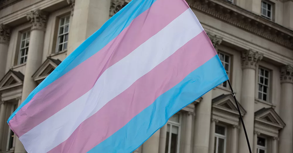 This article is about Germany passing a new law making it easier for people to legally change their gender. The image shows a trans flag flying.