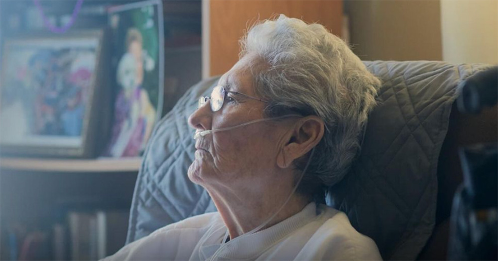 Lesbian activist Nancy Valverde in her home in the later years of her life.