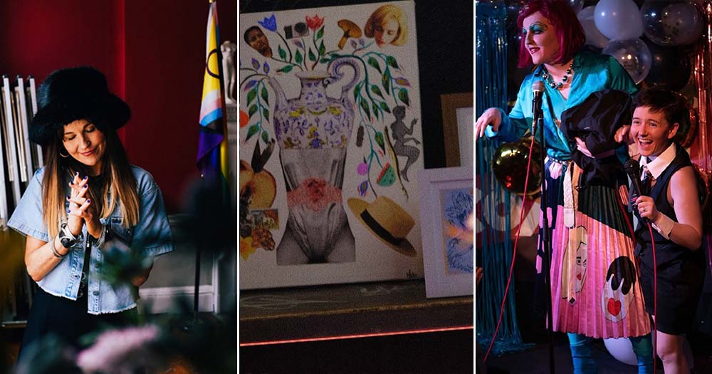 Three side-by-side photos of LGBTQ+ events happening in Ireland this May.