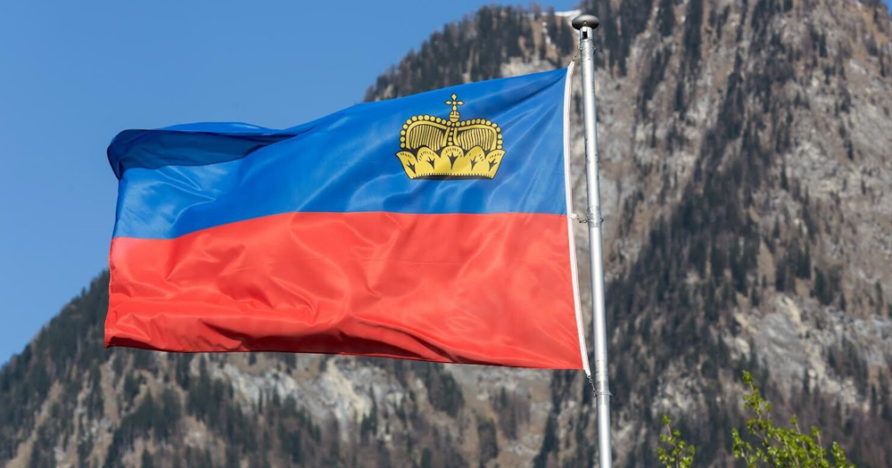 Flag of the kingdom of Liechtenstein.