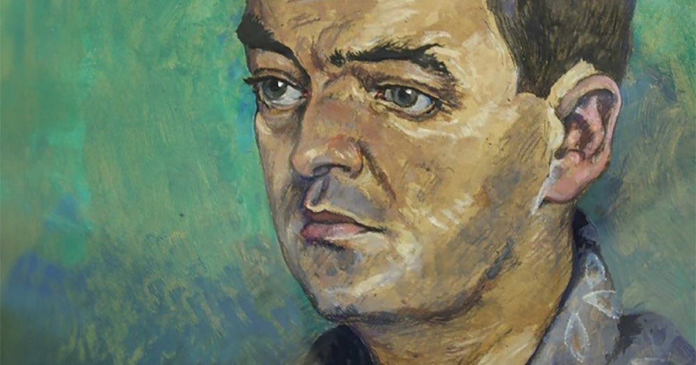 A portrait painting of John Broderick.