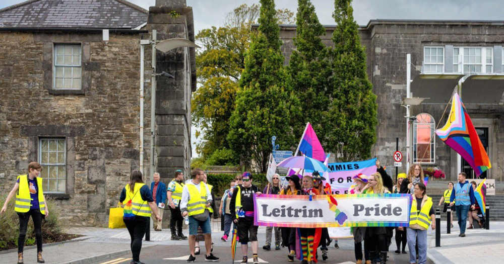 This article is about Leitrim's upcoming pride events. The photo shows last years pride march