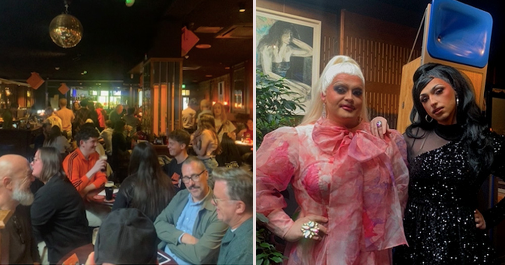 image shows Miss Taken and Miss Roots at GCN's My Big Fat Pub Quiz'