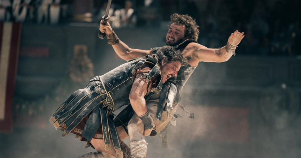 Paul Mescal and Pedro Pascal fighting in the new trailer for Gladiator II.