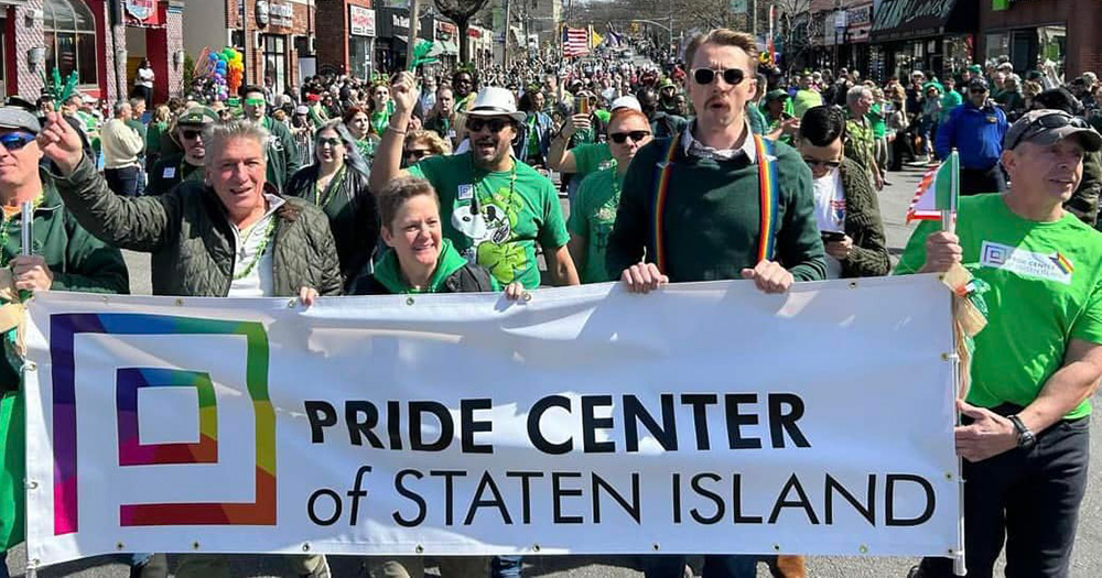 Pride Center of Staten Island march in a St Patrick's Day parade.