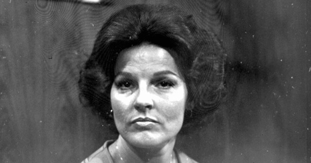 Black and white image of anti-LGBTQ+ campaigner Anita Bryant.