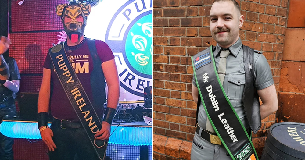 Split screen of Mr Dublin Leather 2025 and Puppy Ireland 2025.