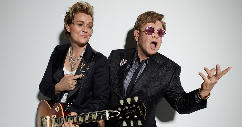 Promotional image of Brandi Carlile and Elton John.