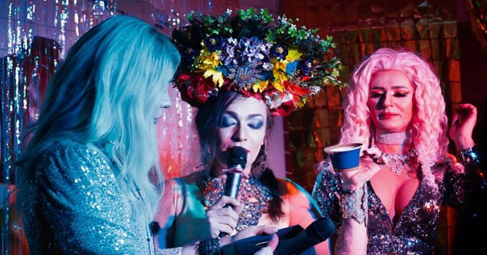 Drag queens from Queens of Joy, the LGBTQ+ film that makes history as the first to be publicly broadcast in Ukraine.