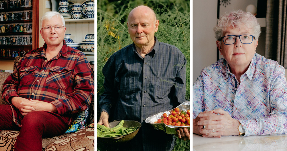 3 portrait photos of Cara-Friend volunteers.