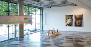 Photo of the ghn30 exhibition, with pictures and installations.