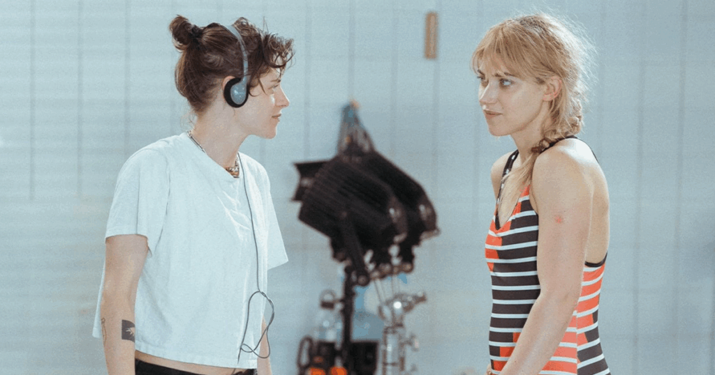 Kristen Stewart on set if her directorial debut which was shown at the Cannes Film Festival.