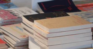 Image shows Russian books - Russias publishing houses have been raided due to 'extremism'