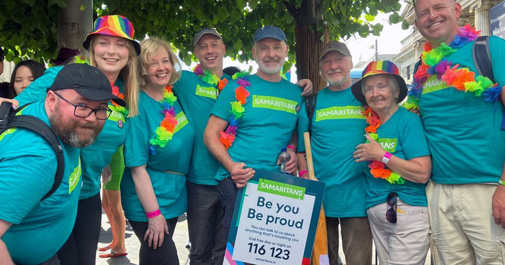 Samaritans volunteers attending Dublin Pride in 2024.