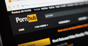 Image shows the website Pornhub which has released its Pride insights for gay porn so far this year.