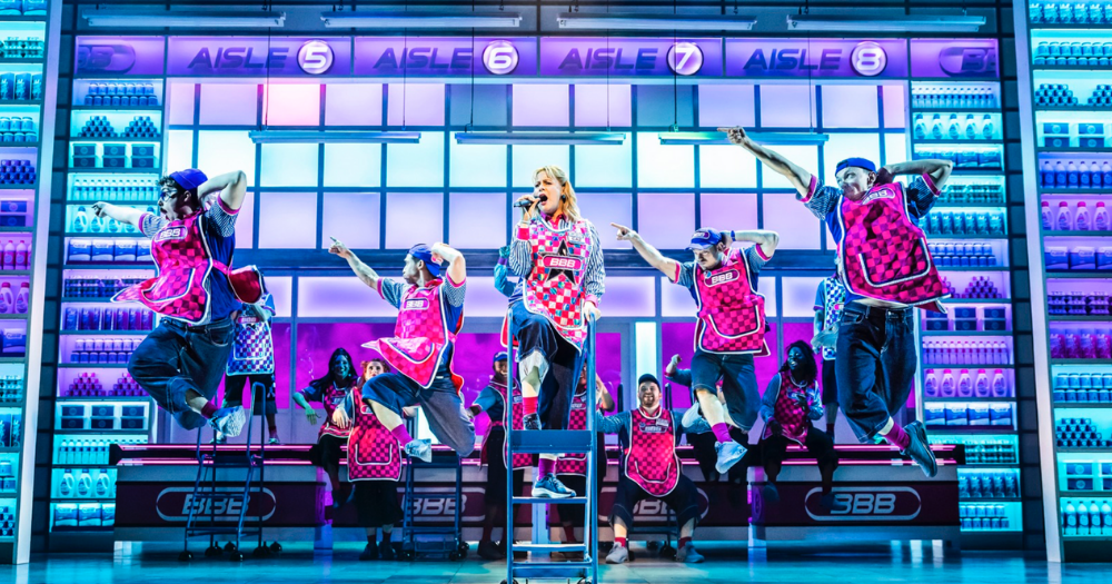 Image shows the cast of Here & Now on stage