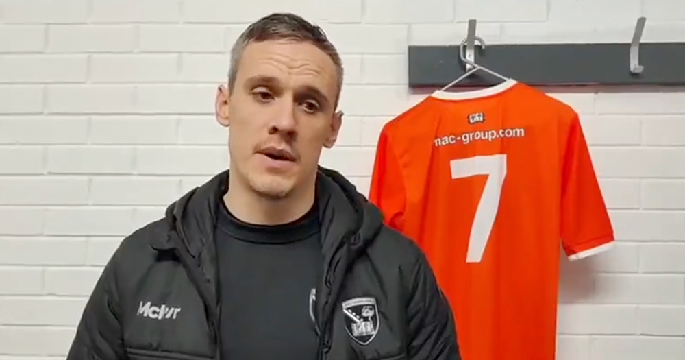 Armagh GAA player Mark Shields, who opened up about coming out, speaking in a camera.