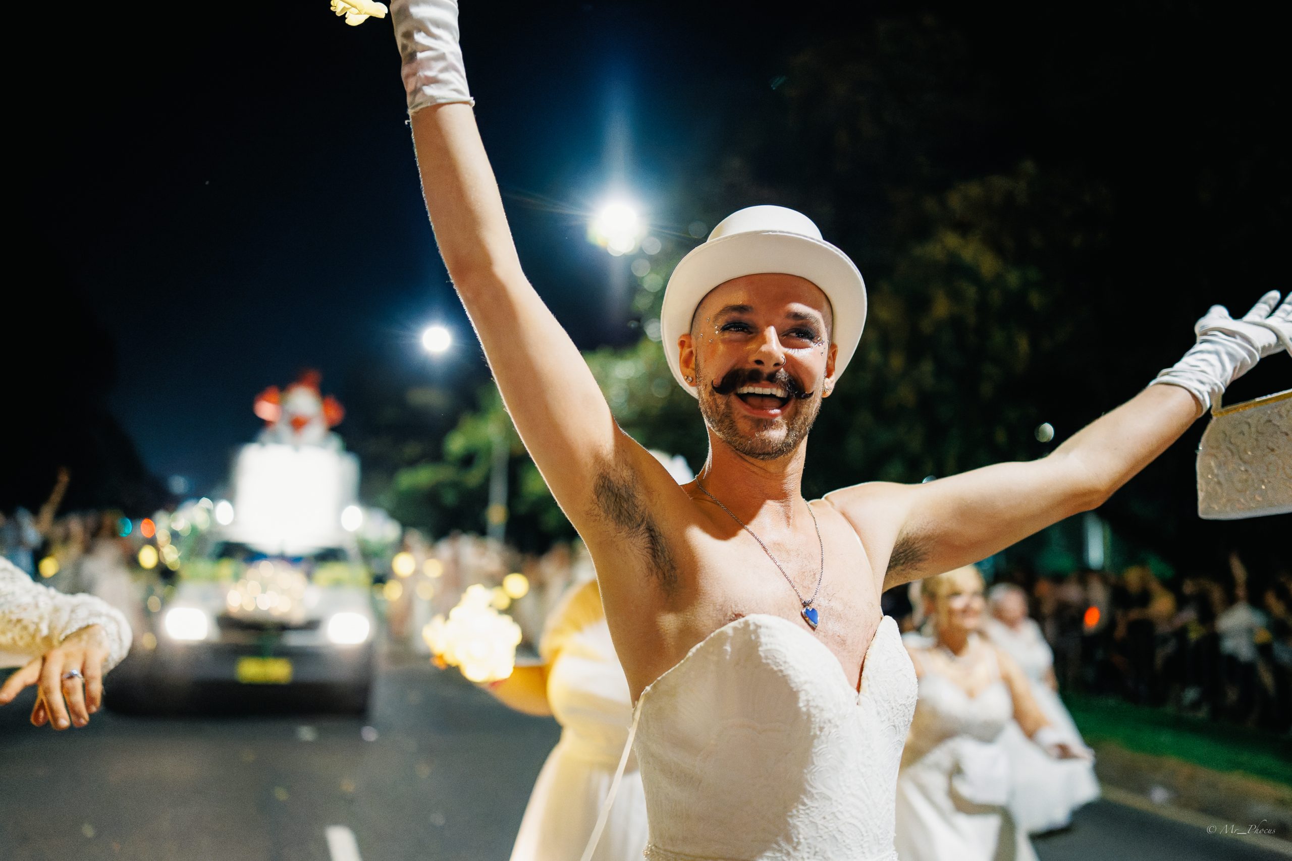 People taking part in a wedding parade in Sydney in celebration of Marriage Equality. The parade was organised Sydney Queer Irish.