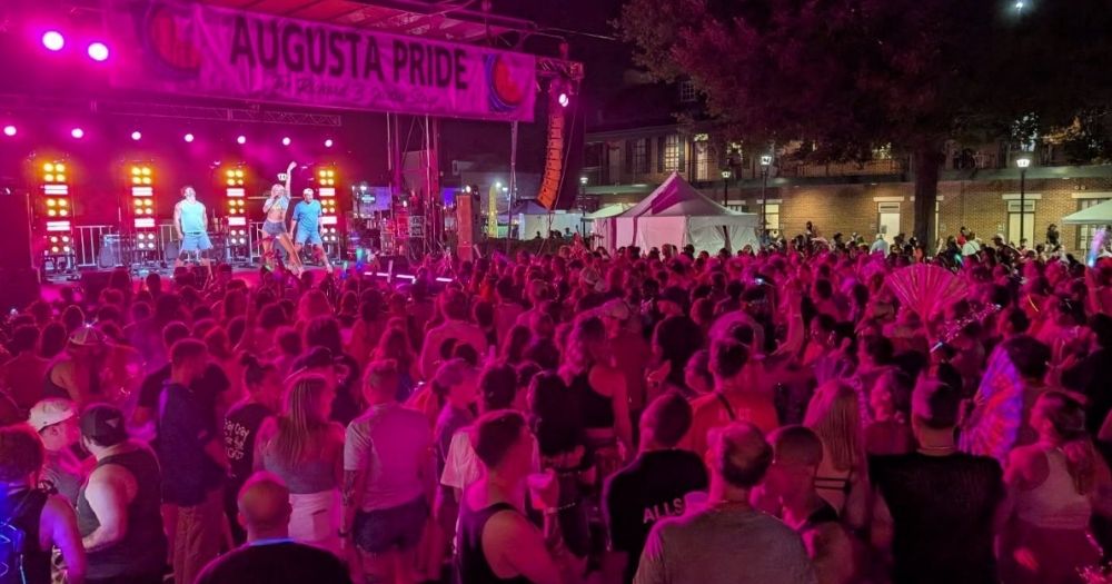 The crowd at Augusta Pride, which was sponsored by the Drag Race production company, World of Wonder.