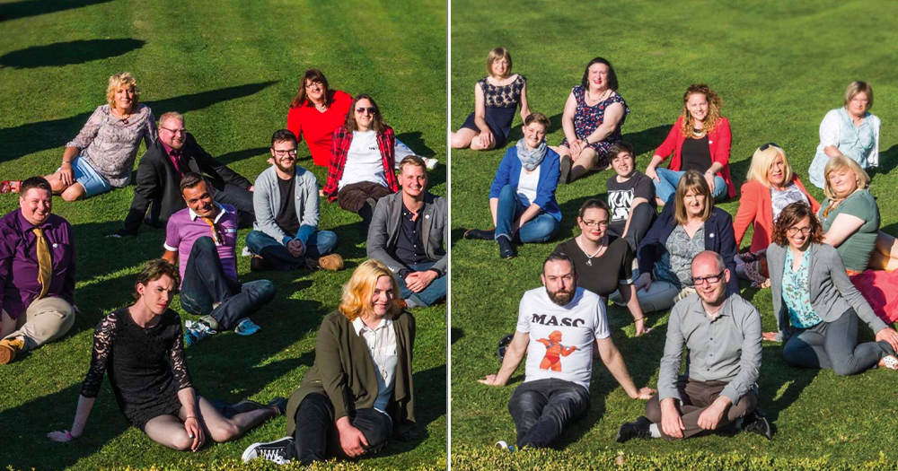 This article is about the Gender Recognition Act. In the photo, activists posing for a group shot on a field.