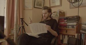 Lewis Doherty on the set of Outlasting.