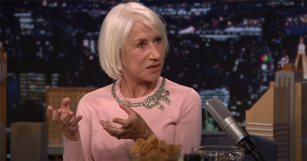 Dame Helen Mirren talking about tomatoes on The Tonight Show Starring Jimmy Fallon.