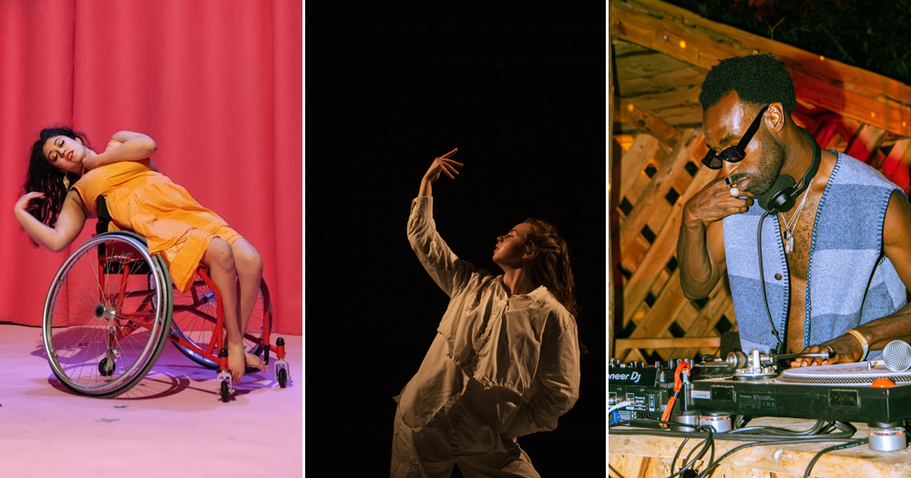 Split screen of events taking place at the Project Arts Centre Open Day.