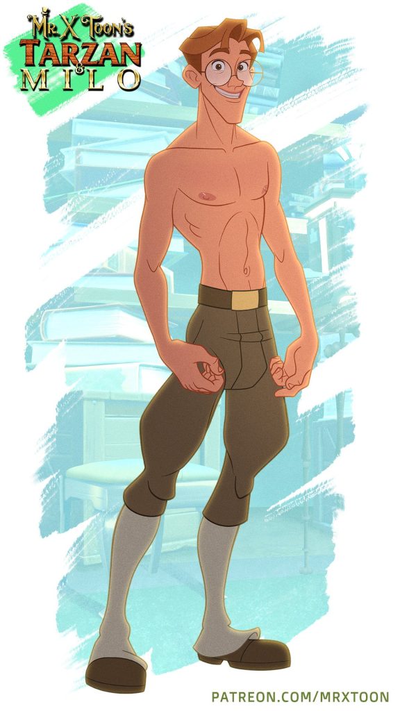 Mr X Toon animated shirtless disney hunk