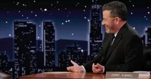Image shows Jimmy Kimmel hosting 'Jimmy Kimmel Live!'