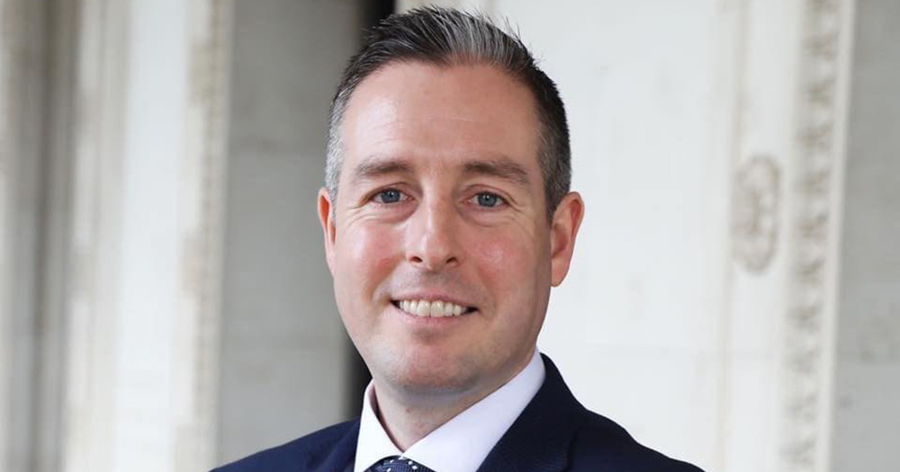 Northern Ireland's Education Minister Paul Givan smiling.