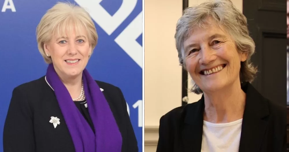 A split image with Heather Humphreys on the left and Catherine Connolly on the right.